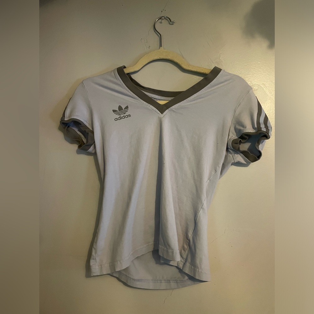 Adidas tennis v-neck baby blue